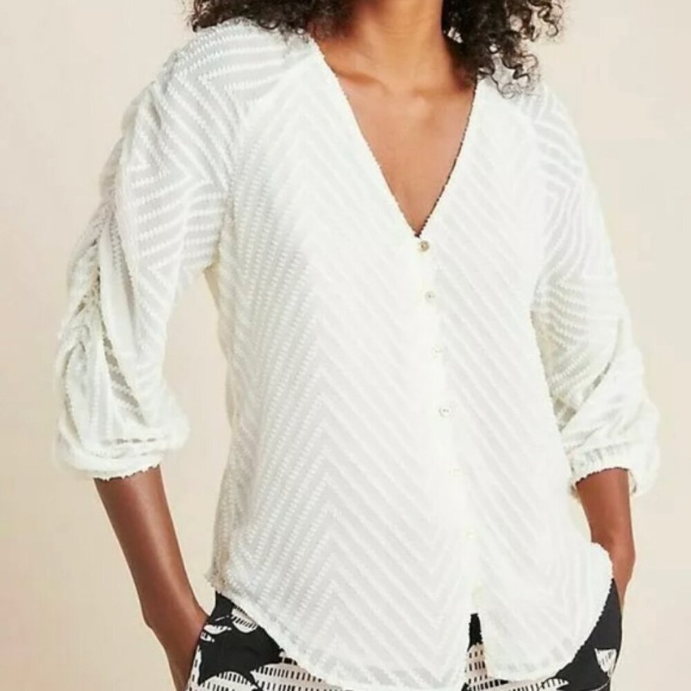 Anthropologie Dolan Ivory Coast Blouse - Cream - Size Medium